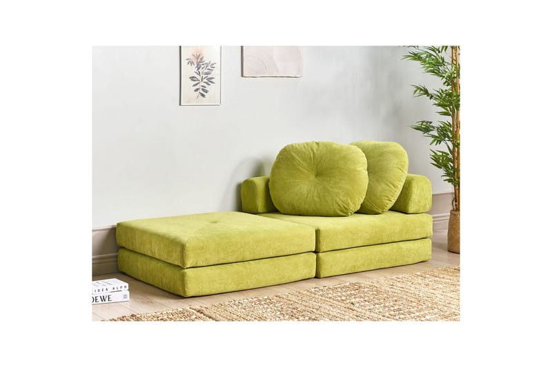 Sovesofa Olden - Lysegrøn/Fløjl, 81x182 cm - Møbler - Stole & lænestole - Lænestole - Sengestol