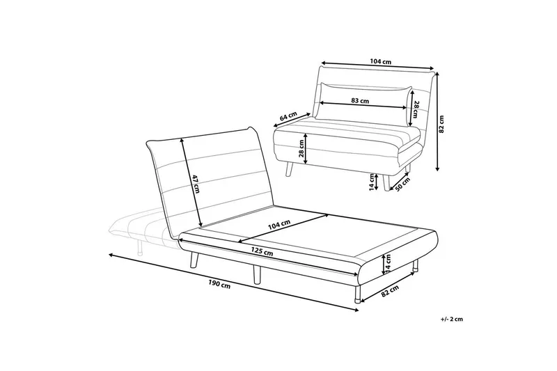 Sovesofa Setten - Beige, lyst træ - Møbler - Stole & lænestole - Lænestole - Sengestol