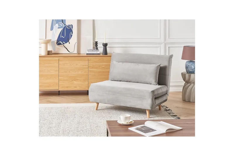 Sovesofa Setten - Grå, lyst træ - Møbler - Stole & lænestole - Lænestole - Sengestol