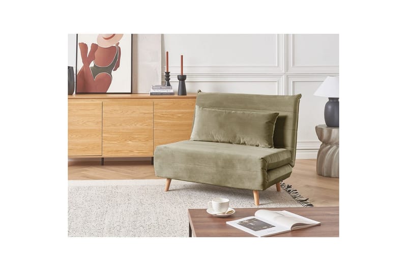 Sovesofa Setten - Grønt, lyst træ - Møbler - Stole & lænestole - Lænestole - Sengestol