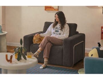 Sovesofa til 1 person Atelier Del Sofa Wello Single (80 x 70 cm) Antracit - Antracit - Møbler - Stole & lænestole - Lænestole - Sengestol