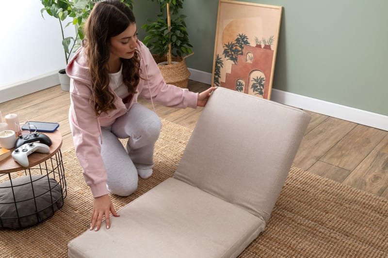 Sovesofa til 1 person Atelier Del Sofa Tera Single (55 x 65 x 60 cm) Creme - Møbler - Stole & lænestole - Lænestole - Sengestol