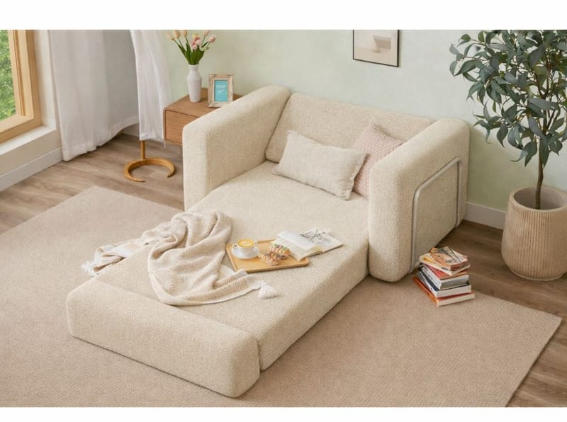 Sovesofa til 1 person Atelier Del Sofa Wello Single (80 x 70 cm) Creme - Møbler - Stole & lænestole - Lænestole - Sengestol