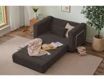 Sovesofa til 1 person Atelier Del Sofa Wello Single (80 x 70 cm) Antracit - Antracit - Møbler - Stole & lænestole - Lænestole - Sengestol