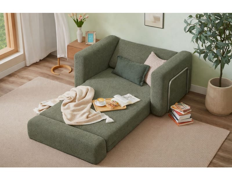 Sovesofa til 1 person Atelier Del Sofa Wello Single (80 x 70 cm) Grøn - Møbler - Stole & lænestole - Lænestole - Sengestol