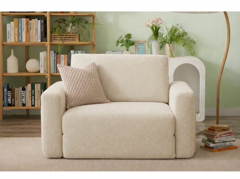 Sovesofa til 1 person Atelier Del Sofa Wello Single (80 x 70 cm) Creme - Møbler - Stole & lænestole - Lænestole - Sengestol