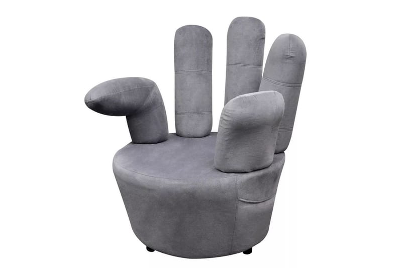 Stol Håndformet Fløjl Grå - Grå - Lænestole