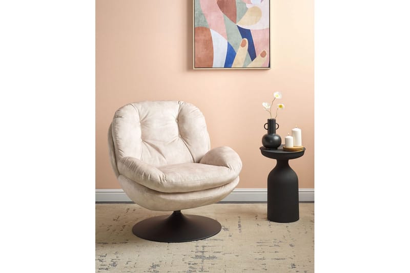 Svingbar lænestol Nolvik - Beige, sort - Møbler - Stole & lænestole - Lænestole - Lænestol uden armlæn