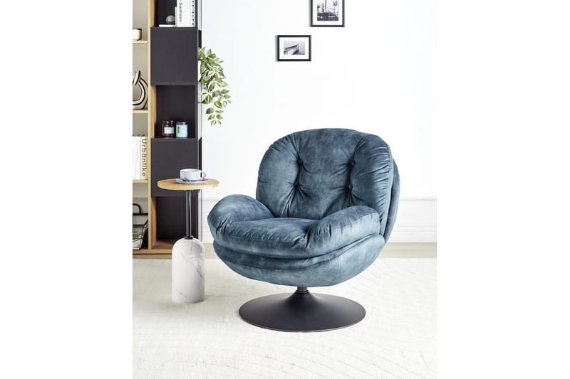 Svingbar lænestol Nolvik - Blå, Sort - Møbler - Stole & lænestole - Lænestole - Lænestol uden armlæn