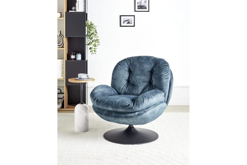 Svingbar lænestol Nolvik - Blå, Sort - Møbler - Stole & lænestole - Lænestole - Lænestol uden armlæn