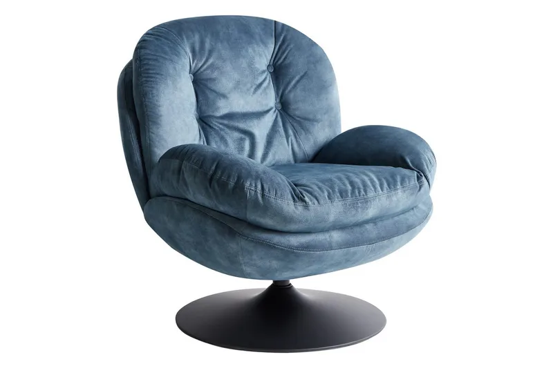 Svingbar lænestol Nolvik - Blå, Sort - Møbler - Stole & lænestole - Lænestole - Lænestol uden armlæn