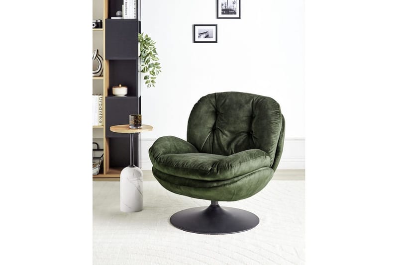 Svingbar lænestol Nolvik - Grøn, Sort - Møbler - Stole & lænestole - Lænestole - Lænestol uden armlæn