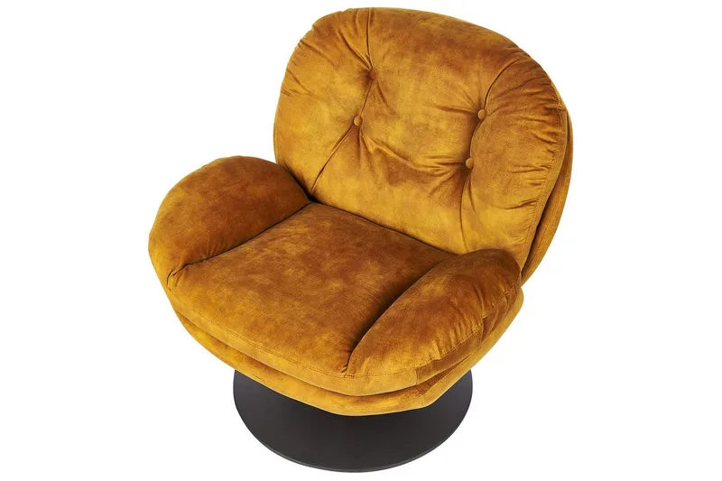 Svingbar lænestol Nolvik - Gul, Sort - Møbler - Stole & lænestole - Lænestole - Lænestol uden armlæn