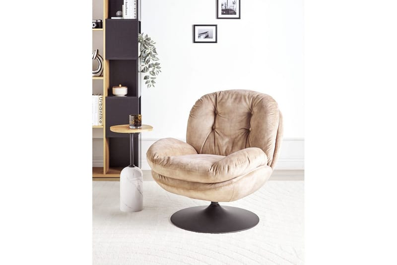 Svingbar lænestol Nolvik - Sandbeige, sort - Møbler - Stole & lænestole - Lænestole - Lænestol uden armlæn