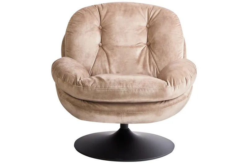 Svingbar lænestol Nolvik - Sandbeige, sort - Møbler - Stole & lænestole - Lænestole - Lænestol uden armlæn