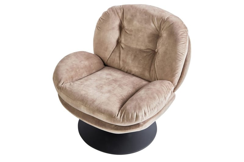 Svingbar lænestol Nolvik - Sandbeige, sort - Møbler - Stole & lænestole - Lænestole - Lænestol uden armlæn