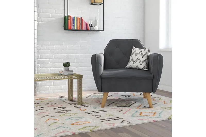 Teresa Lænestol Grå/Velour - Novogratz - Møbler - Stole & lænestole - Lænestole