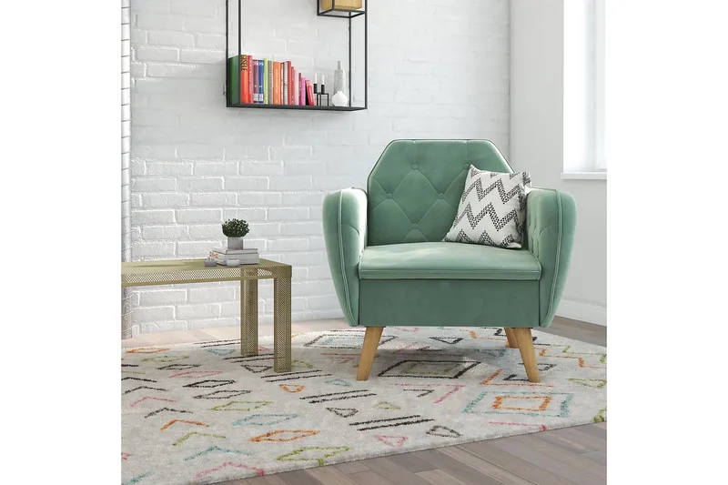 Teresa Lænestol Velour/Lysgrøn - Novogratz - Møbler - Stole & lænestole - Lænestole