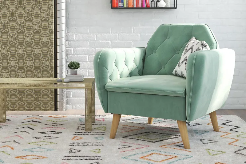Teresa Lænestol Velour/Lysgrøn - Novogratz - Møbler - Stole & lænestole - Lænestole