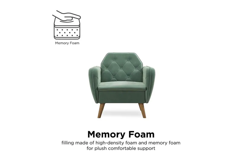 Teresa Lænestol Velour/Lysgrøn - Novogratz - Møbler - Stole & lænestole - Lænestole