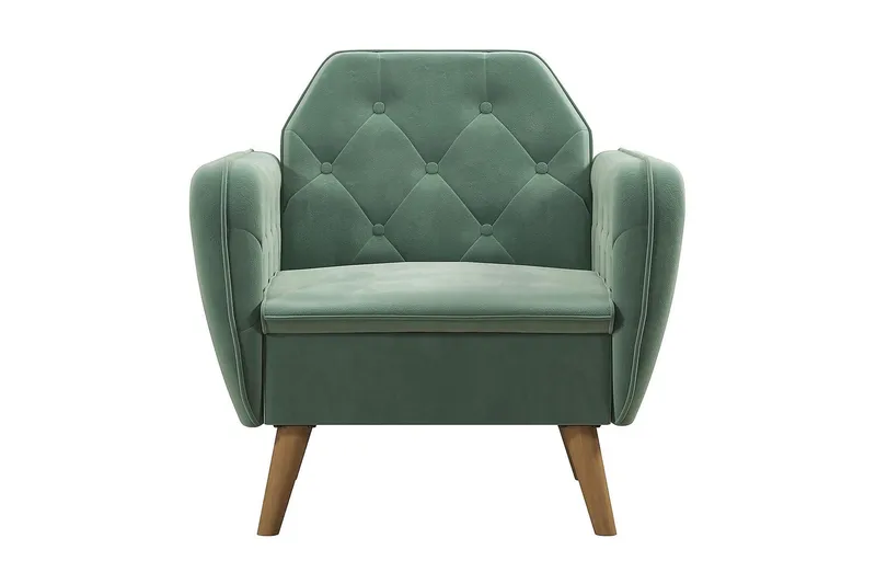 Teresa Lænestol Velour/Lysgrøn - Novogratz - Møbler - Stole & lænestole - Lænestole