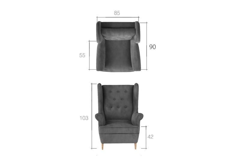 Tiny lænestol - Grå - Lænestole
