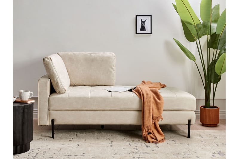 Toliman Chaiselong 172 cm Venstre - Beige/Sort - Møbler - Stole & lænestole - Lænestole - Chaiselong lænestol & Divan lænesto