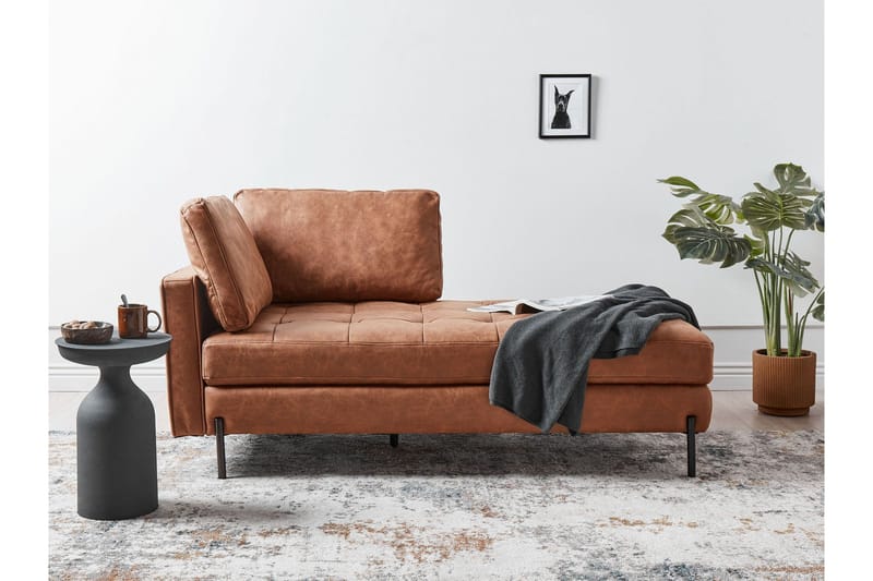 Toliman Chaiselong 172 cm Venstre - Brun/Sort - Møbler - Stole & lænestole - Lænestole - Chaiselong lænestol & Divan lænesto