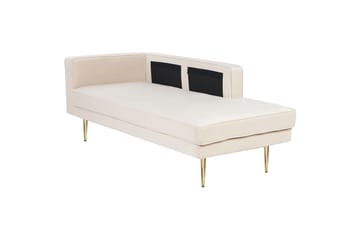 Topo Chaiselong 171 cm Venstre - Beige/Guld - Møbler - Stole & lænestole - Lænestole - Chaiselong lænestol & Divan lænesto