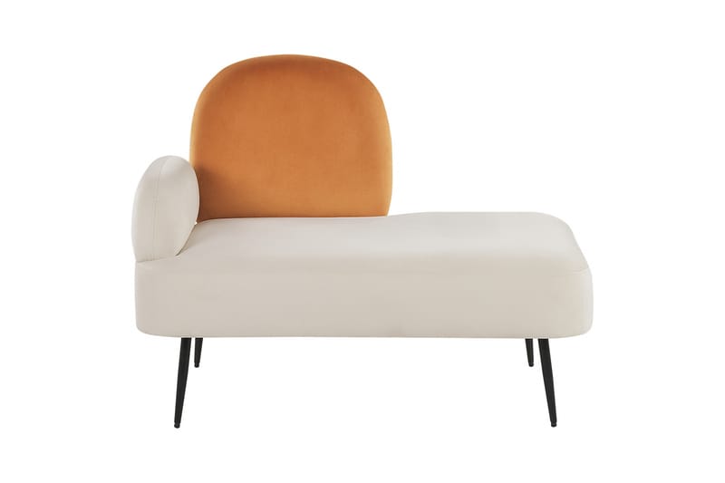 Toshio Chaiselong 76 cm Venstre - Hvid/Orange - Møbler - Stole & lænestole - Lænestole - Chaiselong lænestol & Divan lænesto