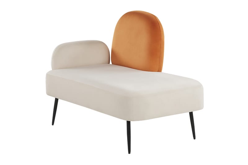 Toshio Chaiselong 76 cm Venstre - Hvid/Orange - Møbler - Stole & lænestole - Lænestole - Chaiselong lænestol & Divan lænesto