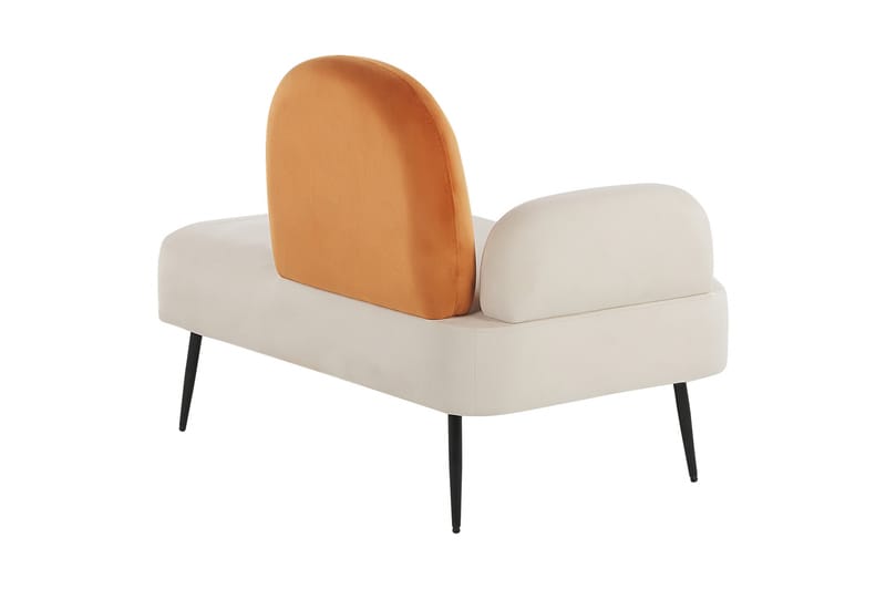 Toshio Chaiselong 76 cm Venstre - Hvid/Orange - Møbler - Stole & lænestole - Lænestole - Chaiselong lænestol & Divan lænesto