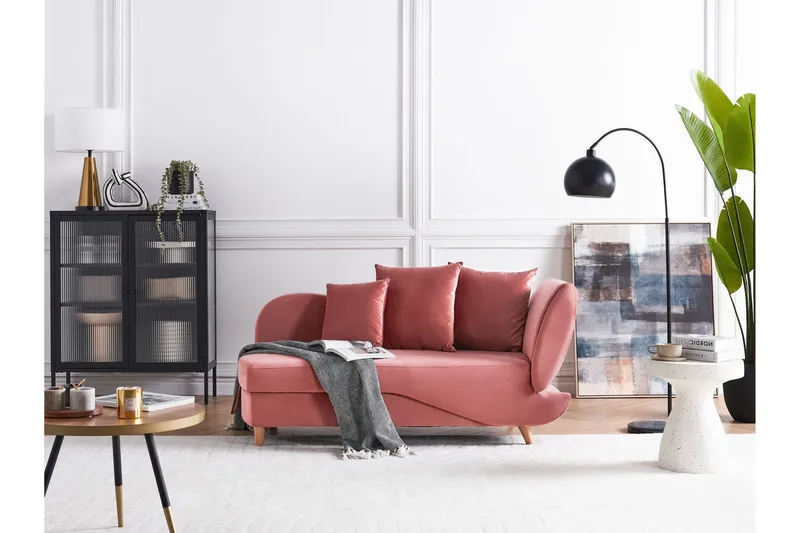 Trehan Chaiselong 157 cm Højre - Rosa - Møbler - Stole & lænestole - Lænestole - Chaiselong lænestol & Divan lænesto