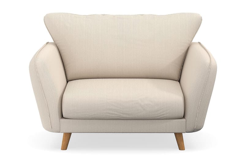 Trend Lyx Lænestol - Beige Jernbanefløjl - Lænestole