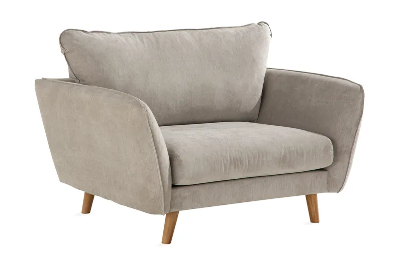 Trend Lyx Lænestol - Beige/Eg - Møbler - Stole & lænestole - Lænestole