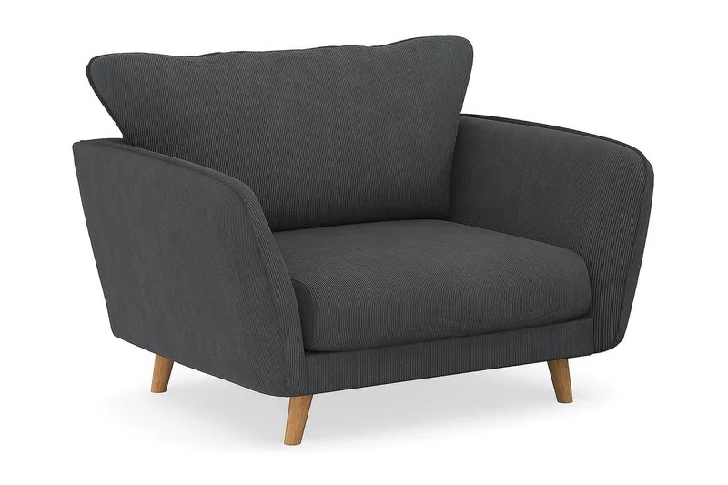 Trend Lyx Lænestol - Mørkegrå Jernbanefløjl - Møbler - Stole & lænestole - Lænestole