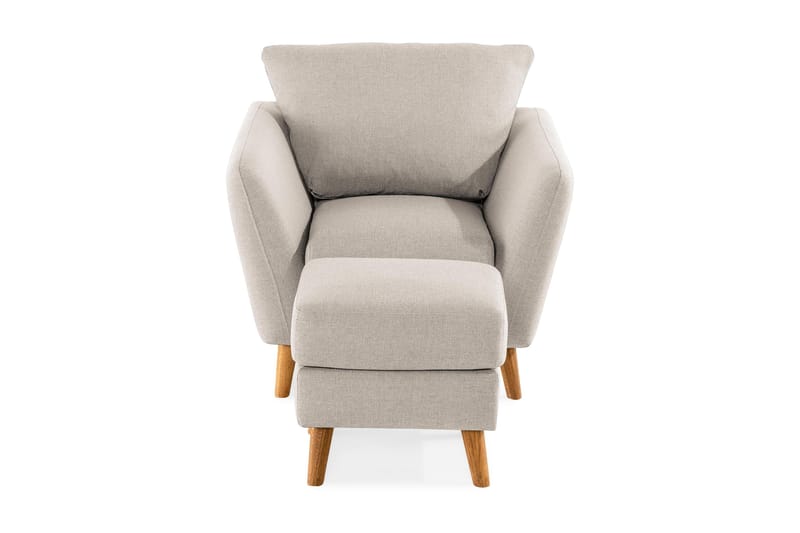 Trend Sofagruppe Lænestol med Fodskammel - Beige - Møbler - Stole & lænestole - Lænestole - Lænestol med fodskammel