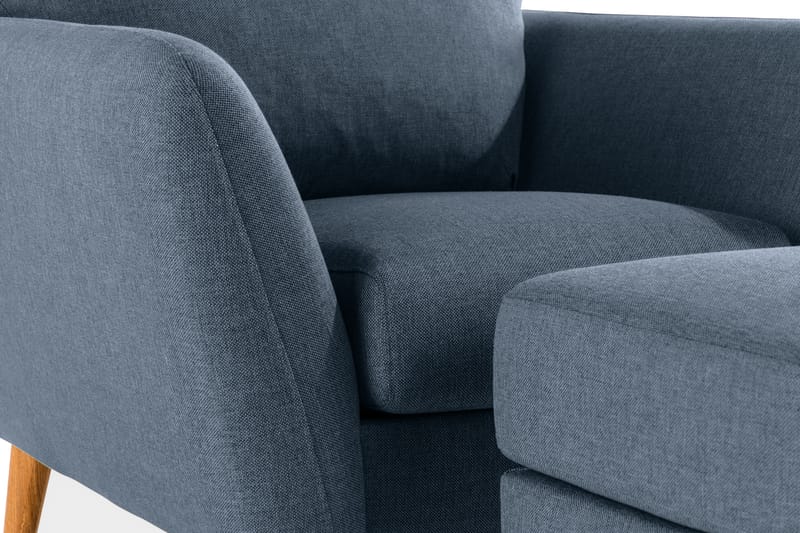 Trend Sofagruppe Lænestol med Fodskammel - Blå - Lænestole - Lænestol med fodskammel