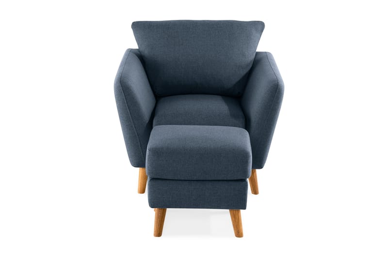 Trend Sofagruppe Lænestol med Fodskammel - Blå - Møbler - Stole & lænestole - Lænestole - Lænestol med fodskammel