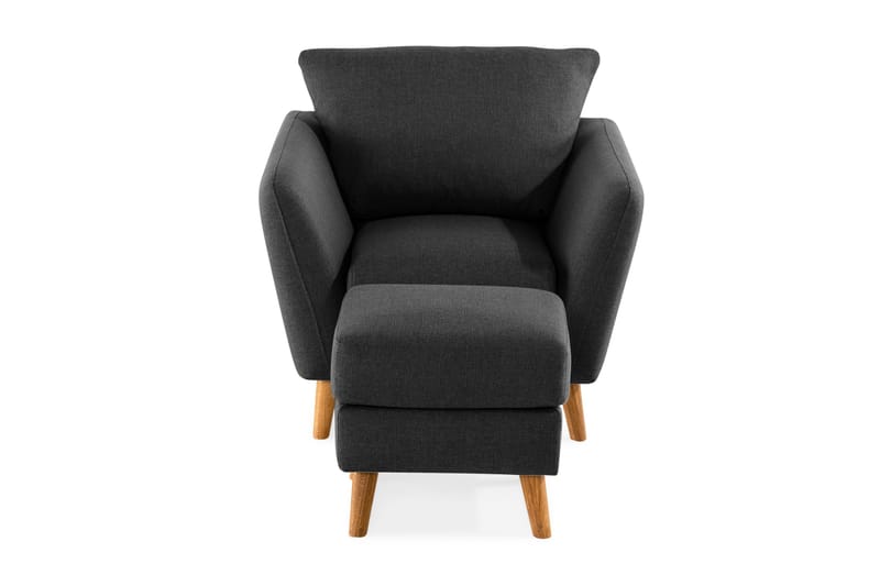 Trend Sofagruppe Lænestol med Fodskammel - Sort - Møbler - Stole & lænestole - Lænestole - Lænestol med fodskammel