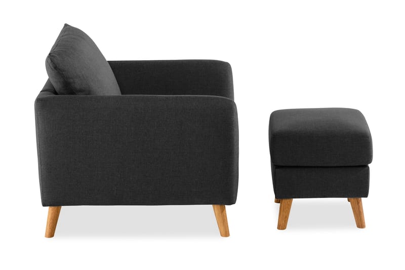 Trend Sofagruppe Lænestol med Fodskammel - Sort - Møbler - Stole & lænestole - Lænestole - Lænestol med fodskammel