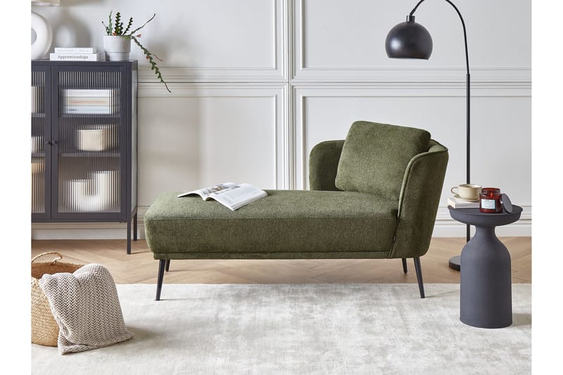 Uklund Chaiselong 148 cm Højre - Sort/Grøn - Møbler - Stole & lænestole - Lænestole - Chaiselong lænestol & Divan lænesto