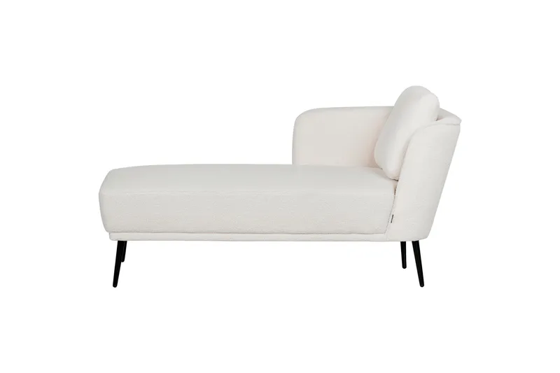 Uklund Chaiselong 148 cm Højre, Sort/Hvid