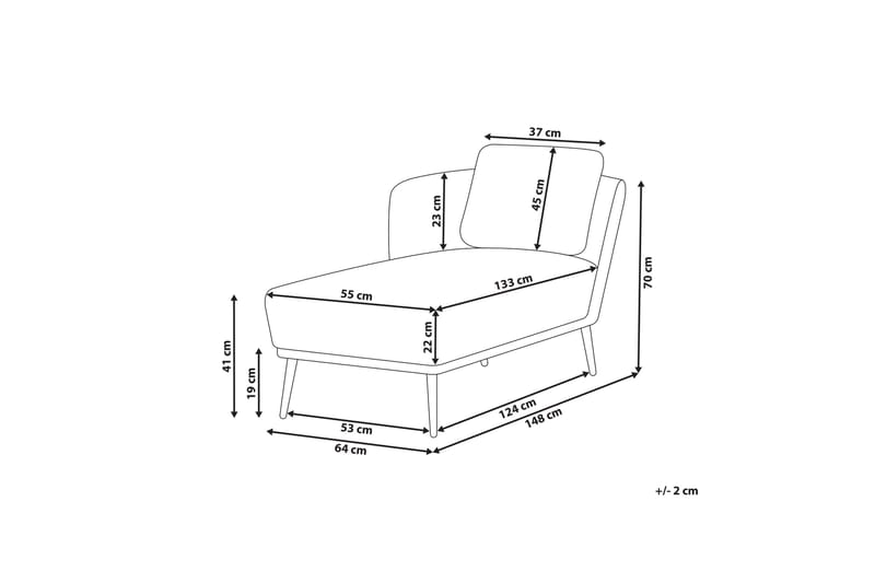 Uklund Chaiselong 148 cm Højre - Sort/Hvid - Møbler - Stole & lænestole - Lænestole - Chaiselong lænestol & Divan lænesto