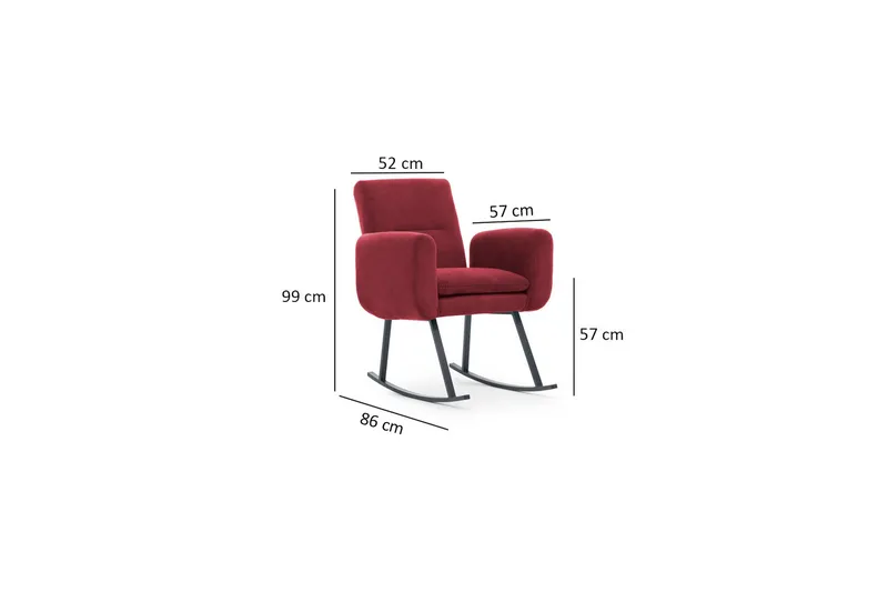 Wyndham Gyngelænestol - Maroon - Møbler - Stole & lænestole - Lænestole
