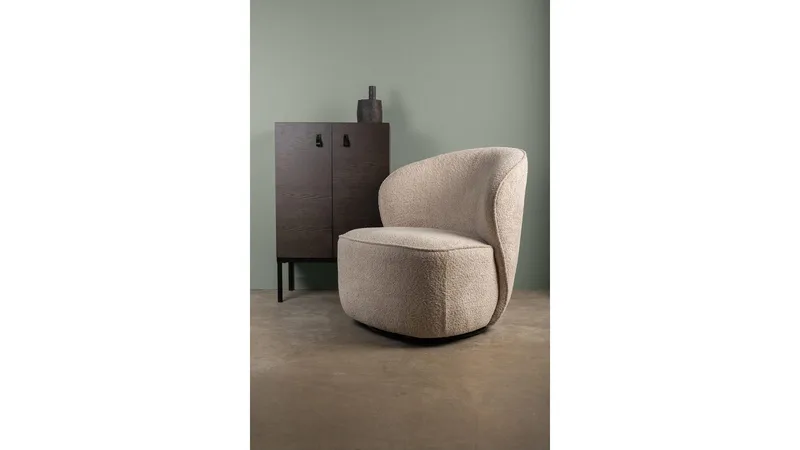 Zorevi lænestol med drejefunktion i stof - Beige - Møbler - Stole & lænestole - Lænestole