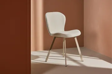 Lilja Spisebordsstol i Stof med Metalben - Beige - Møbler - Stole & lænestole - Spisebordsstole & køkkenstole
