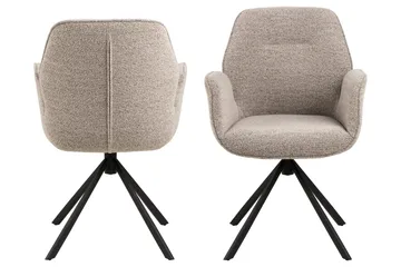 Lipie Spisebordsstol i Bouclé med Metalben - Beige - Møbler - Stole & lænestole - Spisebordsstole & køkkenstole
