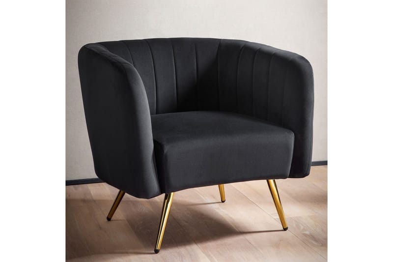 Lounge & Cocktailstol Wohnling Fløjlsbetrukne Gyldne Metalben Industriel - Møbler - Stole & lænestole - Spisebordsstole & køkkenstole