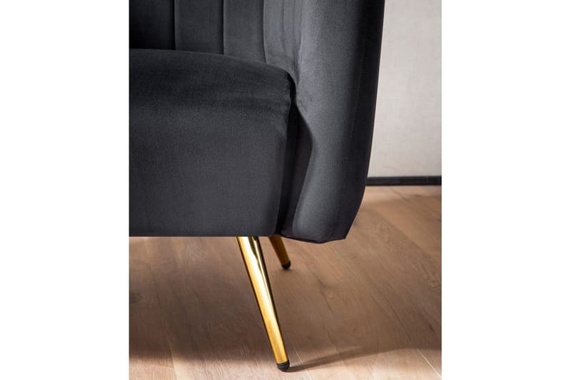 Lounge & Cocktailstol Wohnling Fløjlsbetrukne Gyldne Metalben Industriel - Møbler - Stole & lænestole - Spisebordsstole & køkkenstole